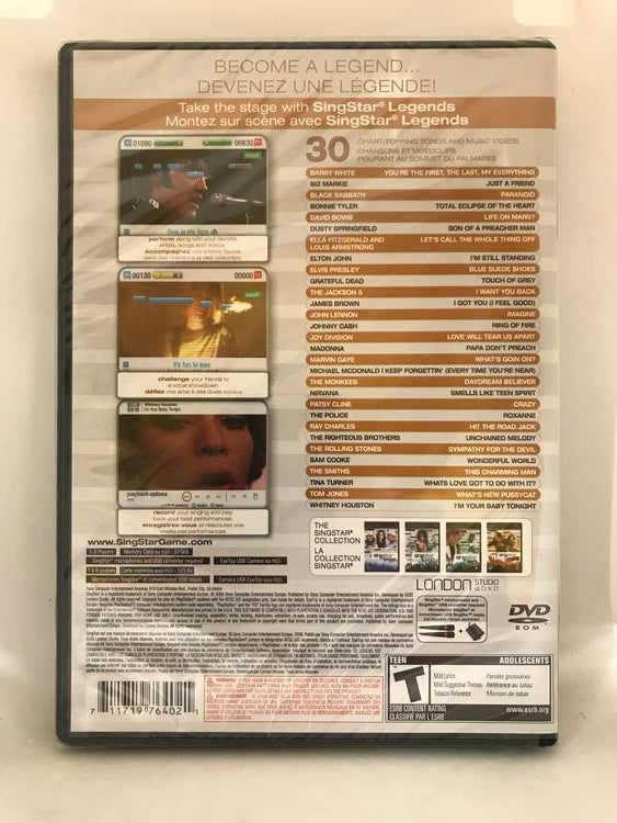 SINGSTAR LEGENDS GAME ONLY (COMPLETE IN BOX) (usagé)