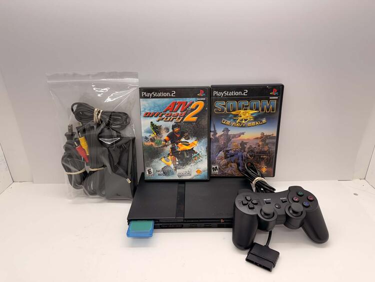 PLAYSTATION 2 MODEL 2 BLACK + 1 CONTROLLER (SCPH-79001) (usagé)