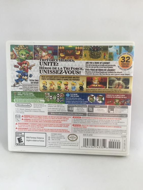 3DS THE LEGEND OF ZELDA TRIFORCE HEROES (BOX ONLY) (usagé)