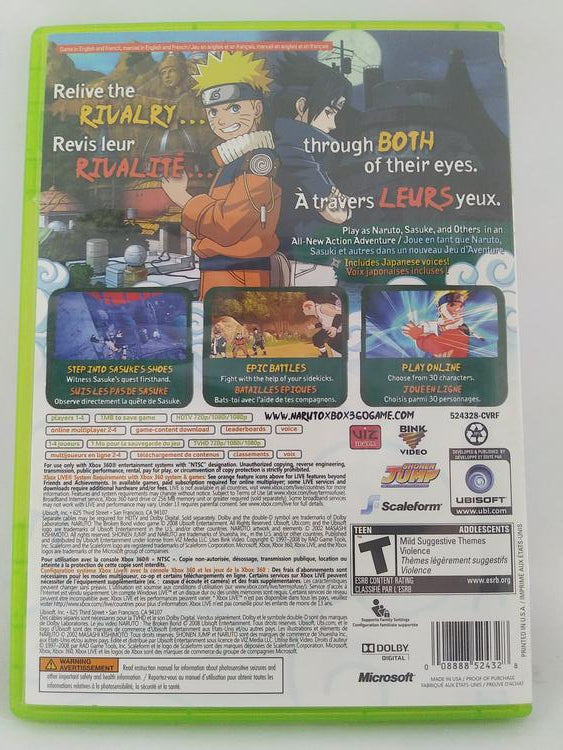 X360 NARUTO THE BROKEN BOND (BOX ONLY) (used)