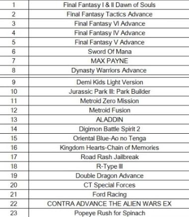 23 IN 1 GBA COLLECTION (HOMEBREW) (usagé)