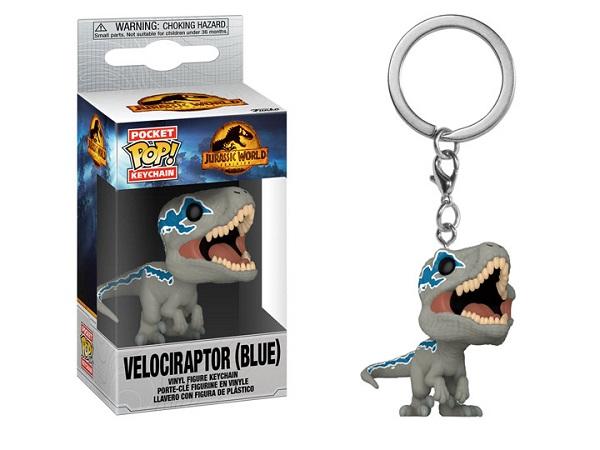 POP KEYCHAIN VELOCIRAPTOR (BLUE) JURASSIC WORLD DOMINION (usagé)