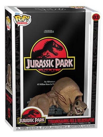 POP MOVIE POSTERS JURASSIC PARK TYRANOSAURUS REX & VELOCIRAPTOR 03 (usagé)