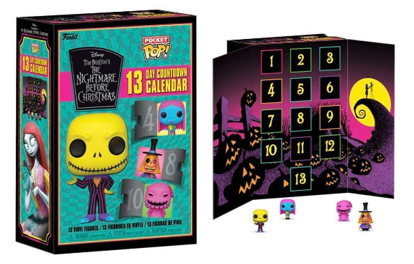 POP FUNKO ADVENT CALENDER THE NIGHTMARE BEFORE CHRISTMAS BLACK LIGHT 13 DAYS
