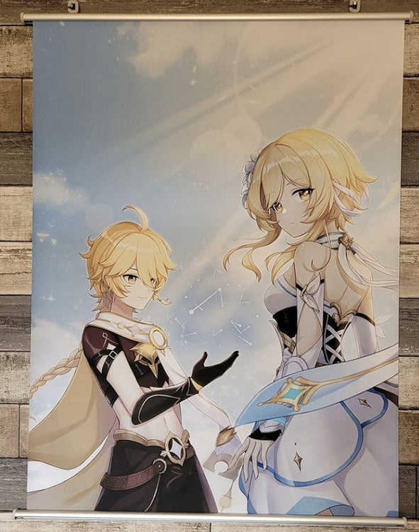 GENSHIN IMPACT: LUMINE ET AETHER (TOILE MURALE) (usagé)