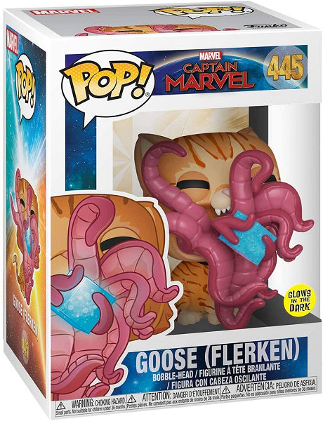 POP CAPTAIN MARVEL GOOSE (FLERKEN) 445 GLOWS IN THE DARK (usagé)