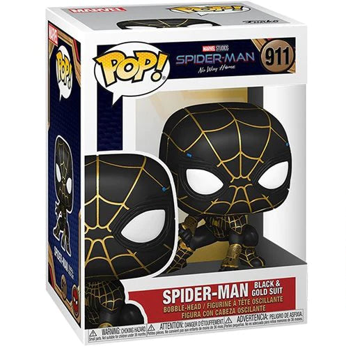 POP SPIDER-MAN NO WAY HOME SPIDER-MAN BLACK & GOLD SUIT 911 (usagé)