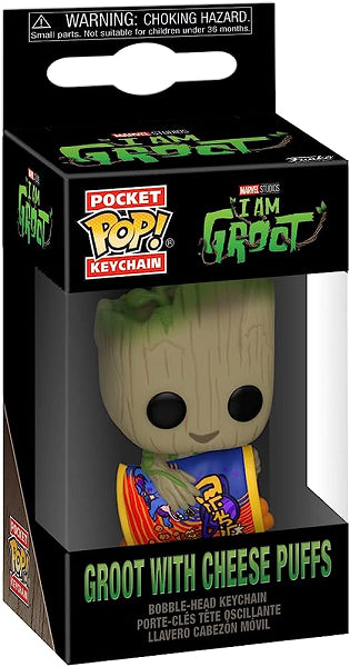 POP KEYCHAIN GROOT WITH CHEESE PUFFS I AM GROOT (usagé)
