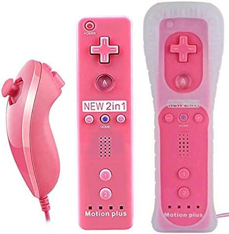 CONTROLLER REMOTE MOTION PLUS & NUNCHUK PINK BUNDLE JOBBER (Wii) (usagé)