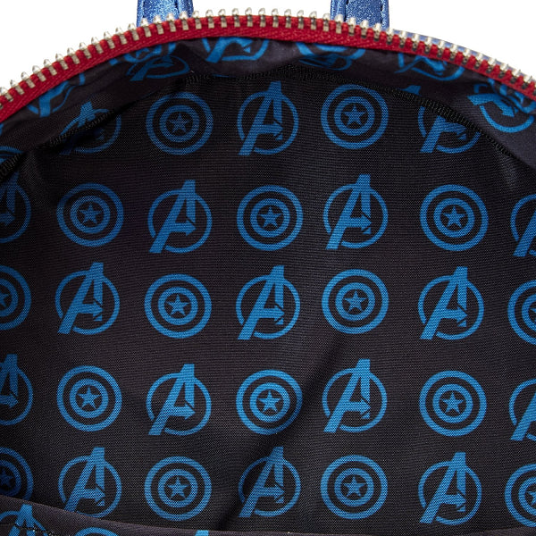LOUNGEFLY MARVEL SHINE CAPTAIN AMERICA BACKPACK (usagé)