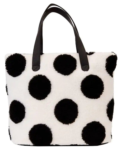 LOUNGEFLY DISNEY MINNIE ROCKS THE DOTS SHERPA TOTE BAG (usagé)