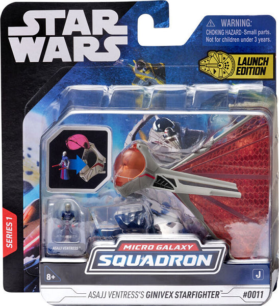 STAR WARS MI8CRO GALAXY SQUADRON ASAJJ VENTRESS'S GINIVEX STARFIGHTER