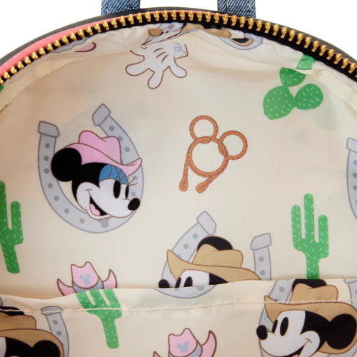 LOUNGEFLY DISNEY MICKEY WESTERN BACKPACK (usagé)