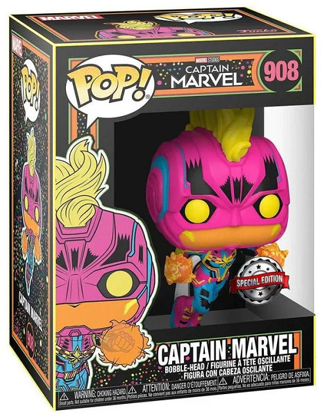 POP CAPTAIN MARVEL CAPTAIN MARVEL 908 BLACK LIGHT (usagé)