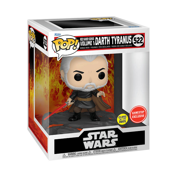 POP STAR WARS RED SABER SERIES VOLUME 1: DARTH TYRANUS 522 GLOWS IN THE DARK (usagé)