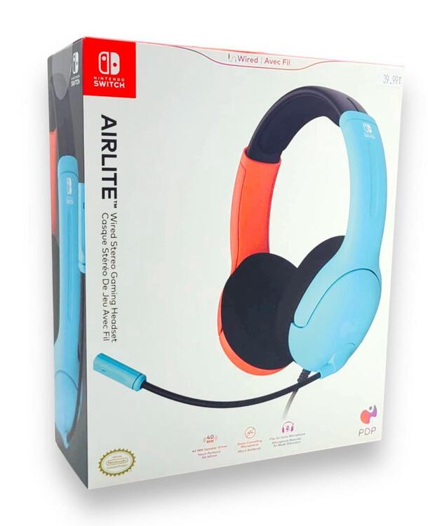 HEADSET PDP AIRLITE WIRED NEON POP RED AND BLUE (SWITCH / SWITCH 2) (usagé)