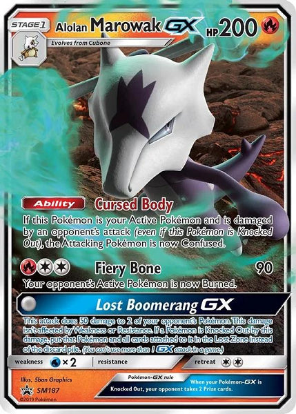 ALOLAN MAROWAK GX SM187/PROMO (POKEMON SUN AND MOON) (usagé)