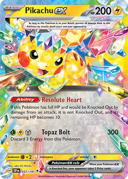 PIKACHU EX 057/191 (POKEMON SURGING SPARKS)