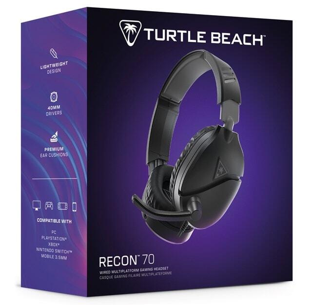 HEADSET TURTLE BEACH EAR FORCE RECON 70 BLACK (PS5 / PS4 / XBOX SERIES / XBOX ONE / SWITCH / SWITCH 2 / PC)