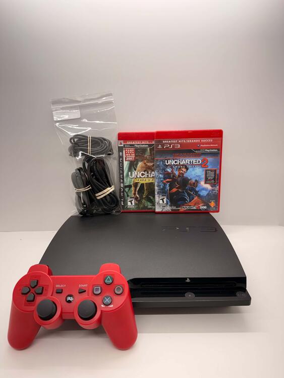 PLAYSTATION 3 MODEL 2 BLACK - 500GB + 1 CONTROLLER + 2 GAMES