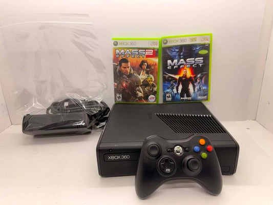XBOX 360 MODEL 2 BLACK - 4GB + 1 CONTROLLER + 2 GAMES (usagé)