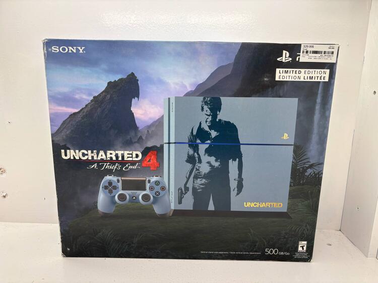PLAYSTATION 4 UNCHARTED 4 LIMITED EDITION - 500GB (COMPLETE IN BOX / NO GAME) (usagé)