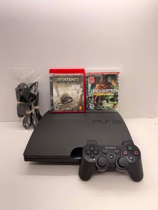 PLAYSTATION 3 MODEL 2 BLACK - 120GB + 1 CONTROLLER + 2 GAMES (usagé)