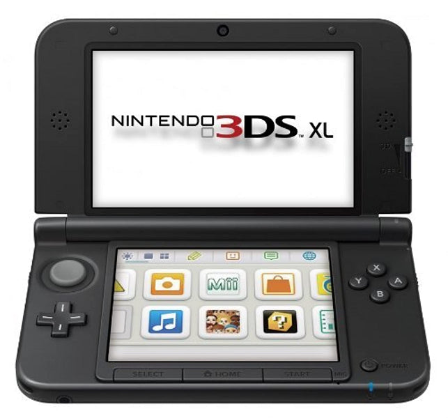 NINTENDO 3DS XL BLACK 4GB SD CARD + STYLUS WHITE