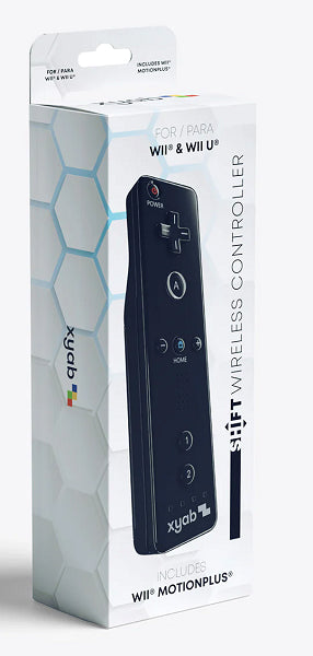 CONTROLLER REMOTE BLACK + MOTION PLUS XYAB FOR WII