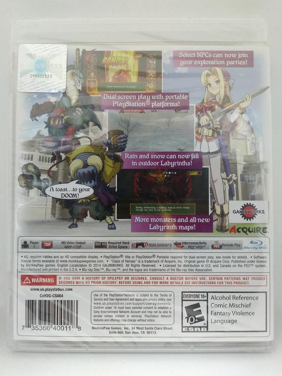 CLASS OF HEROES 2G (COMPLETE IN BOX) (usagé)