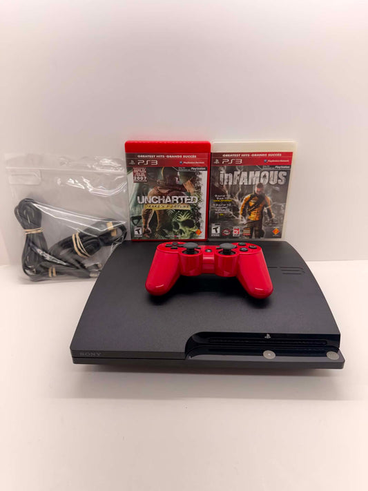 PLAYSTATION 3 MODEL 2 BLACK - 250GB + 1 CONTROLLER + 2 GAMES (usagé)