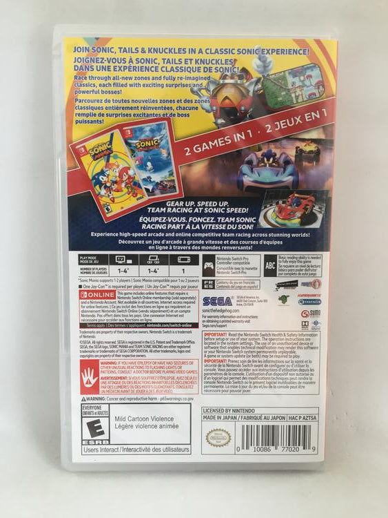 SONIC MANIA / TEAM SONIC RACING DOUBLE PACK