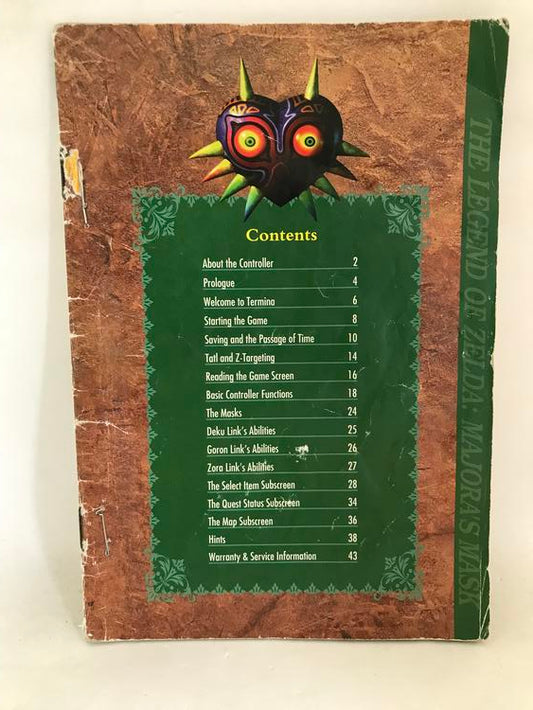 N64 THE LEGEND OF ZELDA MAJORA'S MASK INSTRUCTION BOOKLET ENGLISH (usagé)