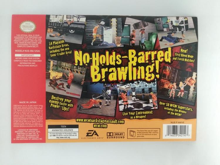 N64 WCW BACKSTAGE ASSAULT INSTRUCTION BOOKLET BILINGUAL
