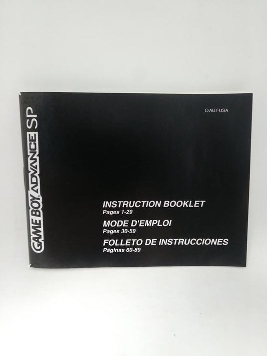 GBA GAME BOY ADVANCE SP INSTRUCTION BOOKLET TRILINGUAL (usagé)
