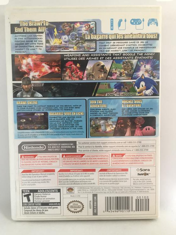 Wii SUPER SMASH BROS. BRAWL (BOX ONLY) (usagé)