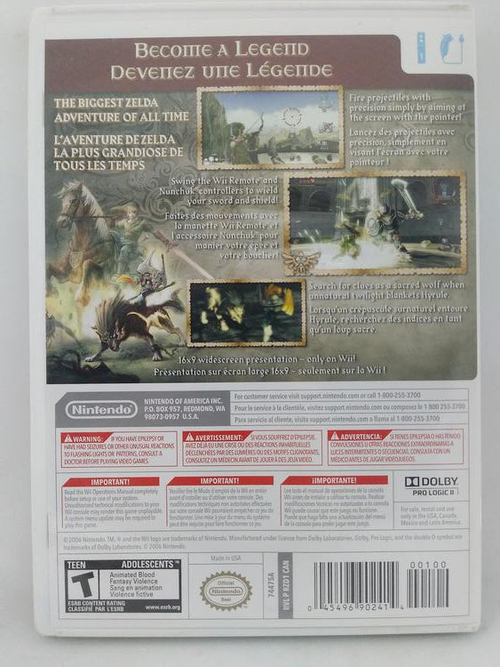 Wii THE LEGEND OF ZELDA TWILIGHT PRINCESS NINTENDO SELECTS (BOX ONLY)