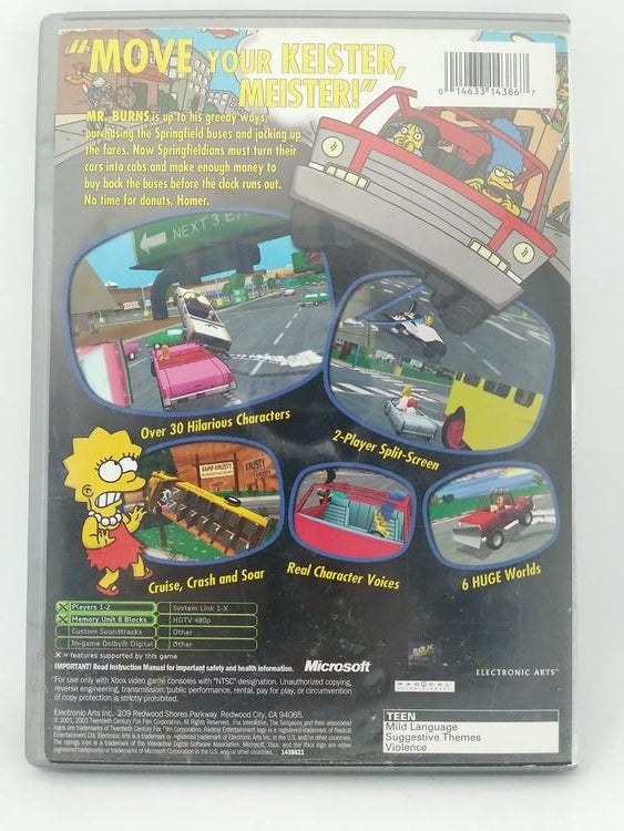 XBOX THE SIMPSONS ROAD RAGE PLATINUM HITS (BOX ONLY)