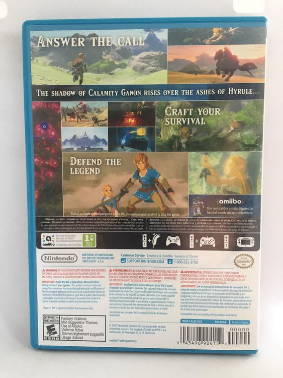 WiiU THE LEGEND OF ZELDA BREATH OF THE WILD (BOX ONLY) (usagé)