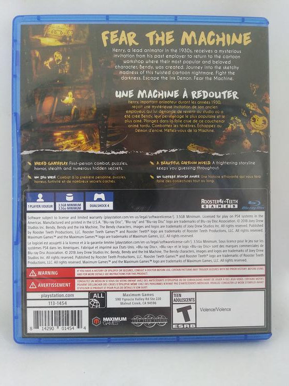 PS4 BENDY AND THE INK MACHINE (BOX ONLY) (used)