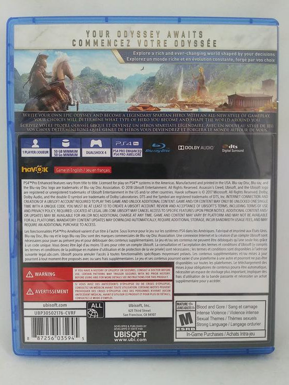 PS4 ASSASSIN'S CREED ODYSSEY (BOX ONLY) (used)