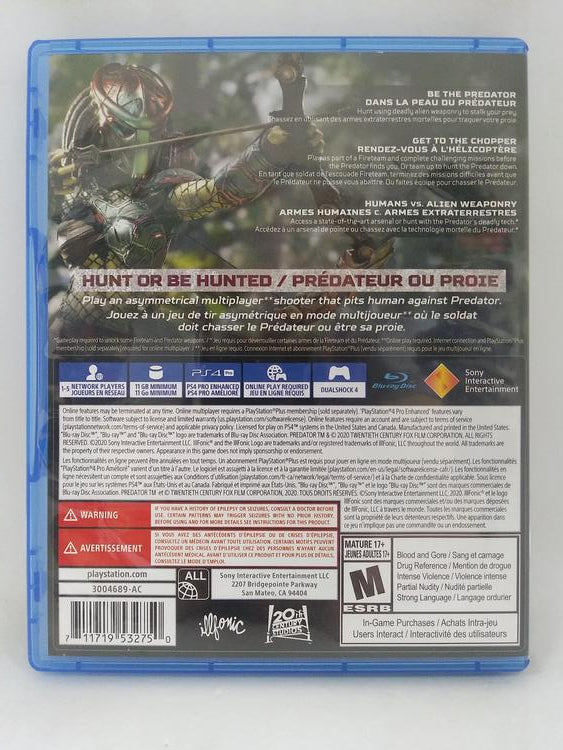PS4 PREDATOR HUNTING GROUNDS (BOX ONLY) (used)