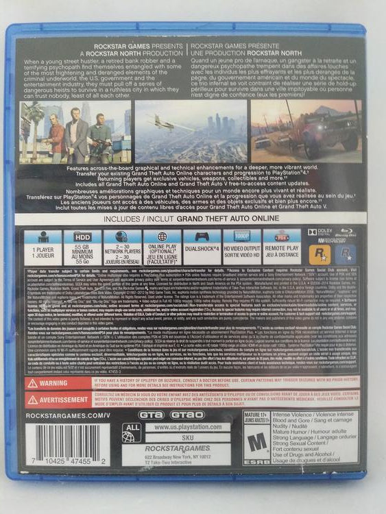 PS4 Grand Theft Auto V (Box Only)