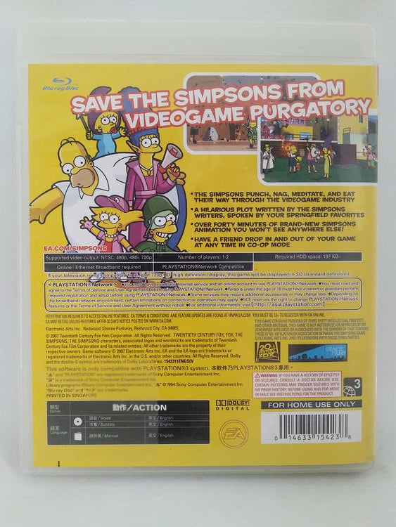 PS3 THE SIMPSONS GAME (BOX ONLY)