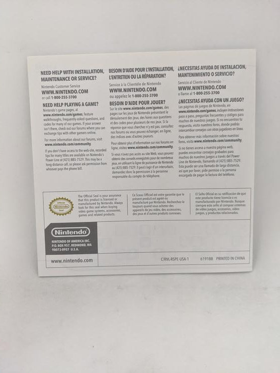 WII WII SPORTS INSTRUCTION BOOKLET BILINGUAL