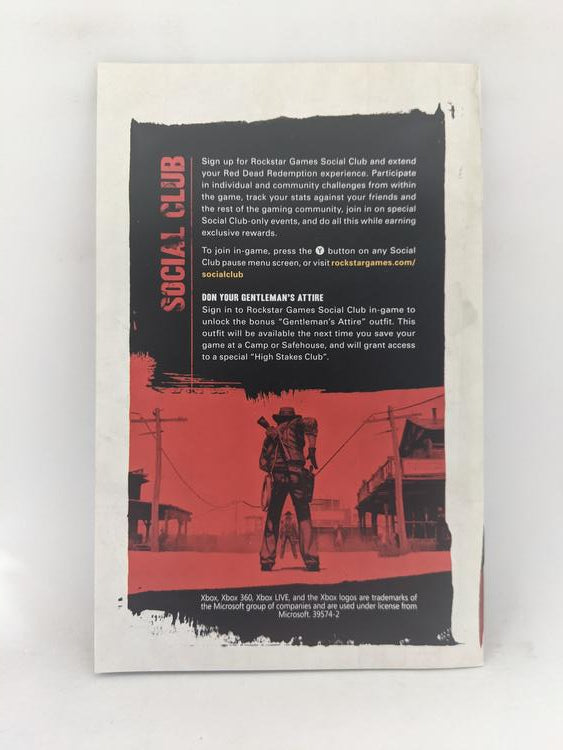 X360 RED DEAD REDEMPTION INSTRUCTION BOOKLET ENGLISH