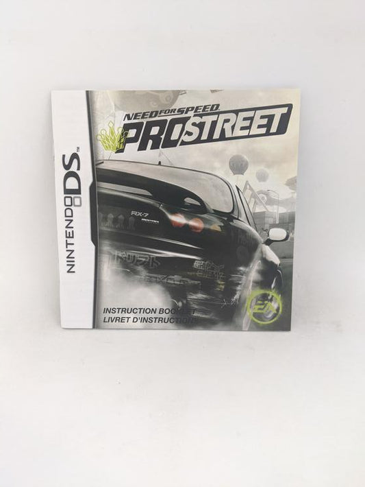NDS NEED FOR SPEED PRO STREET INSTRUCTION BOOKLET BILINGUAL (usagé)