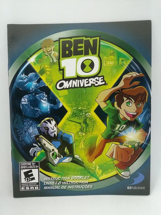 PS3 BEN 10 OMNIVERSE INSTRUCTION BOOKLET TRILINGUAL (usagé)