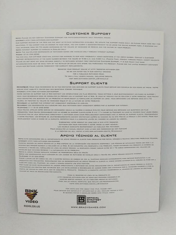 PS3 CALL OF DUTY 4 MODERN WARFARE INSTRUCTION BOOKLET BILINGUAL