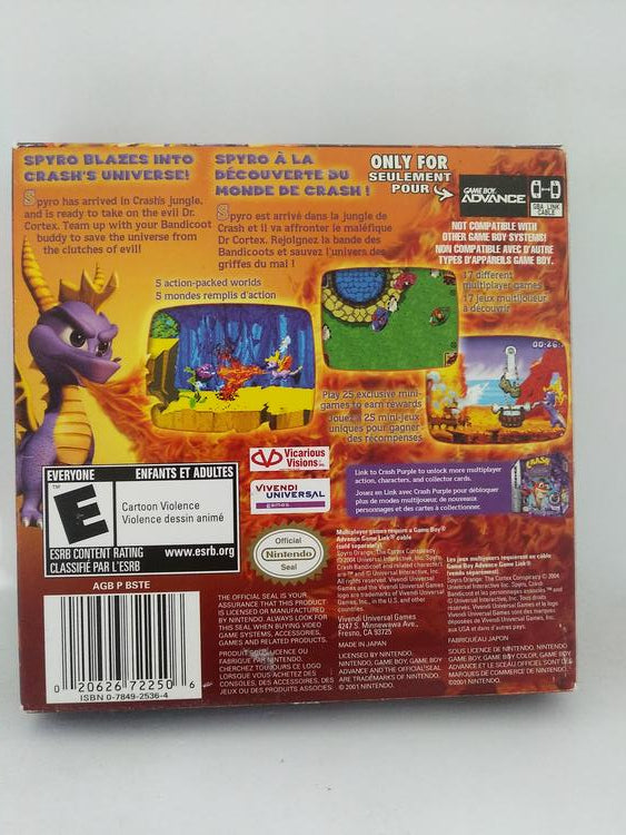 GBA Spyro Orange The Cortex Conspiracy (Box Only)
